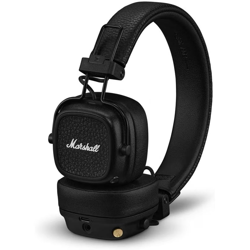 Marshall Major V On-Ear Wireless Headphones – Black, 100+ Hour Battery, Bluetooth 5.3, Wireless Charging